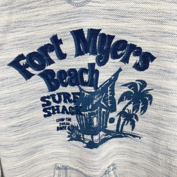 Fort Myers Beach Baja Hoodie Size Medium MV Sport Stripe Pullover Surf Shack - Picture 4 of 9